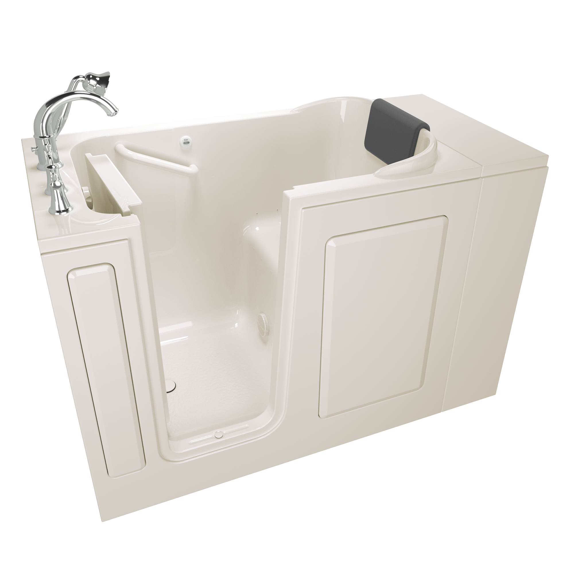 Gelcoat Premium Series 48x28 Inch Soaking Walk In Bathtub   Left Hand Door and Drain ST BISCUIT